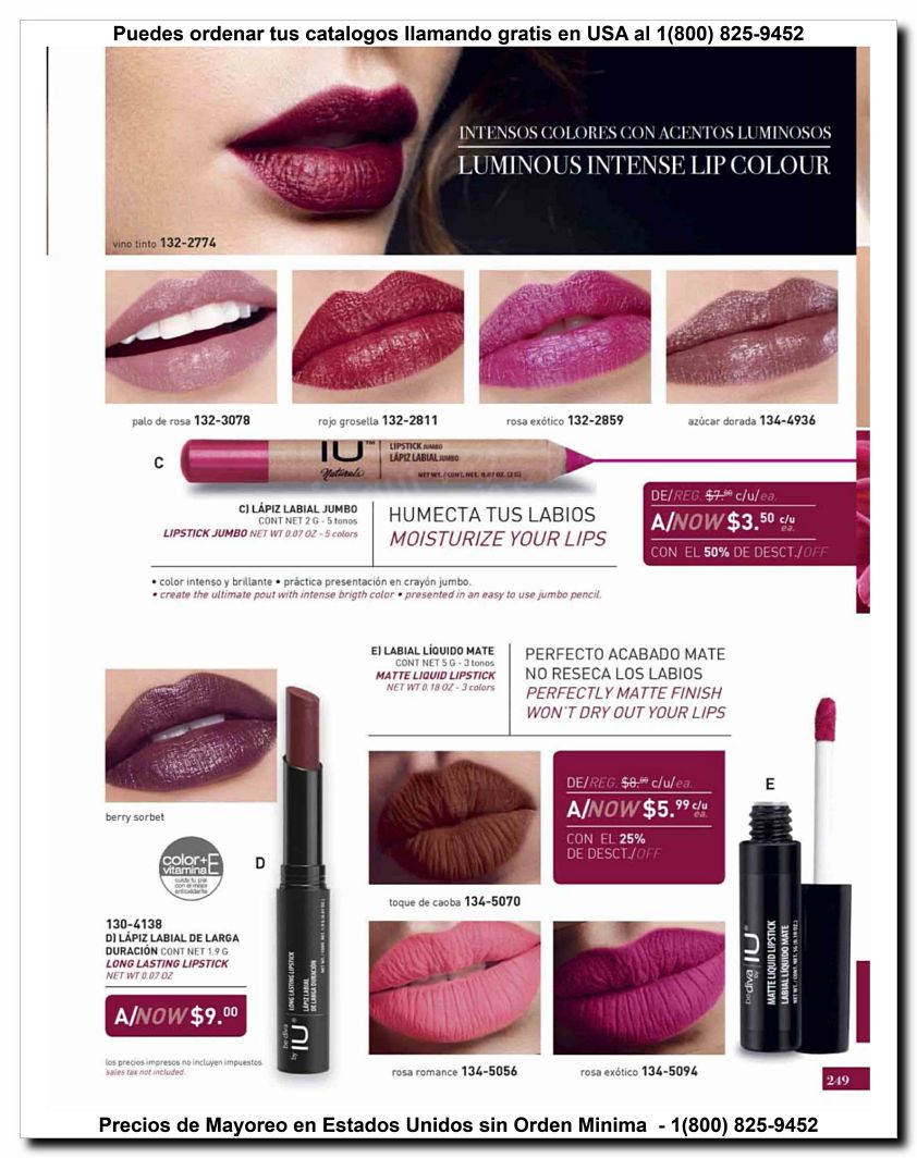 Llamanos al 1(800) 825-9452<br>Catalogos USA<br>(32 of 47)