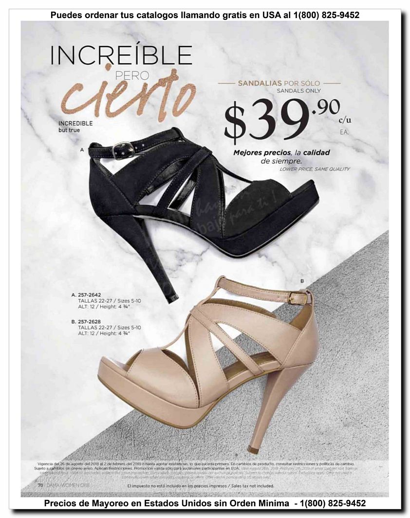 Llamanos al 1(800) 825-9452<br>Catalogos USA<br>(70 of 187)
