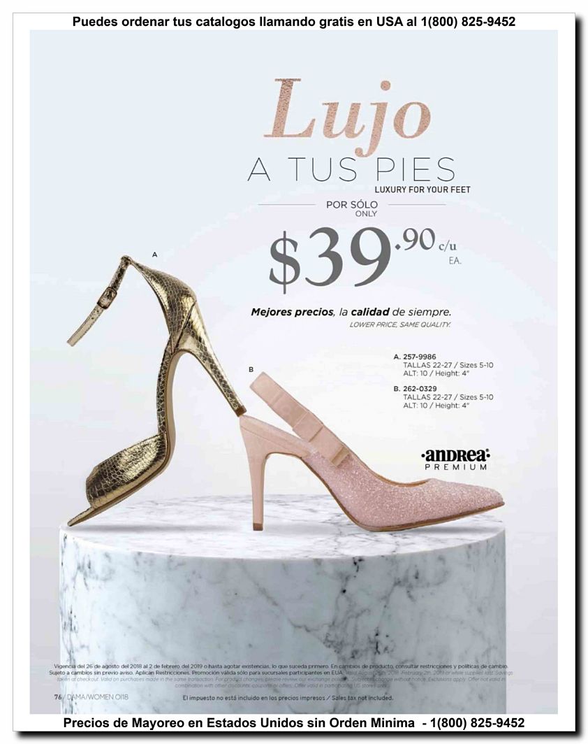 Llamanos al 1(800) 825-9452<br>Catalogos USA<br>(76 of 187)