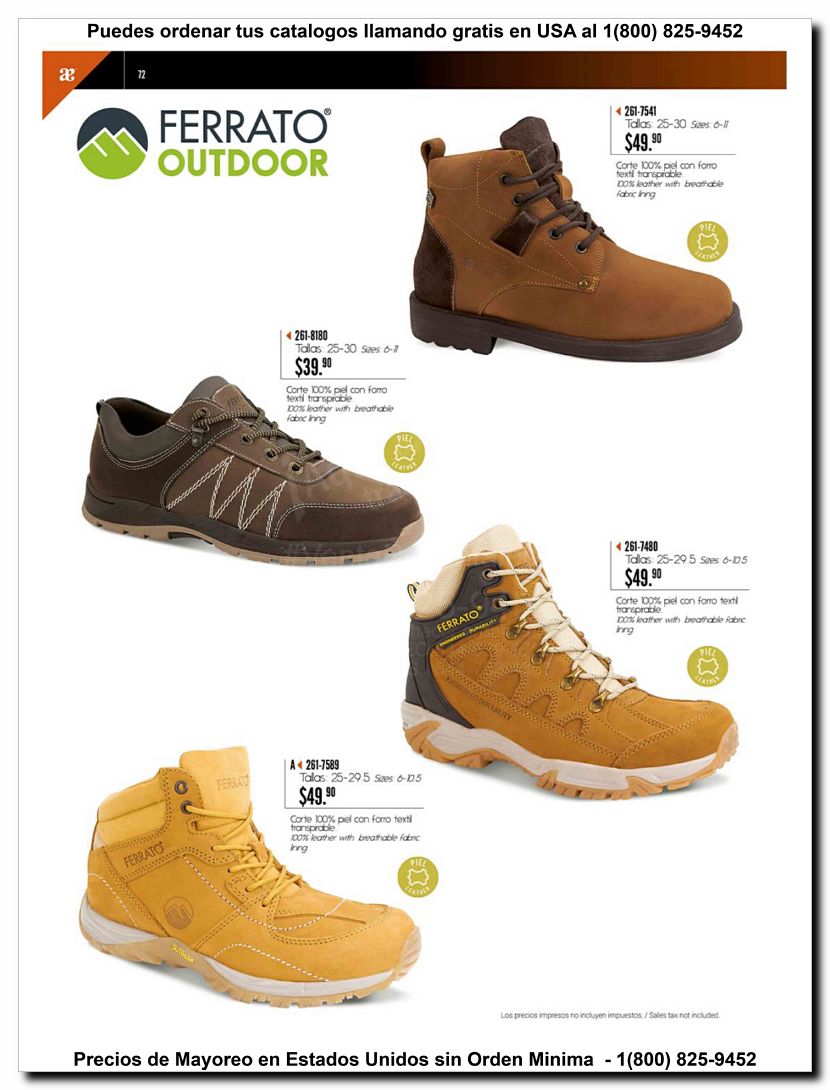 Llamanos al 1(800) 825-9452<br>Catalogos USA<br>(72 of 97)