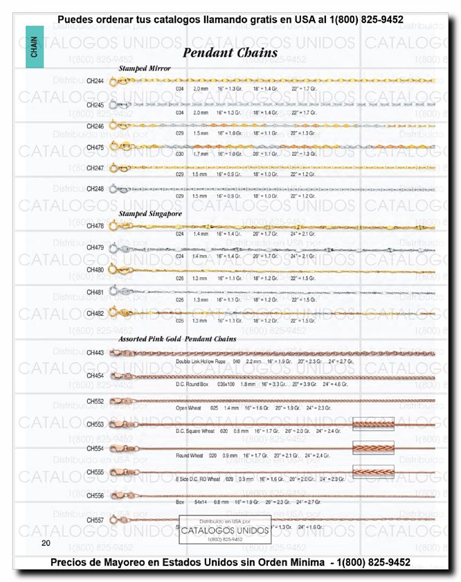 Llamanos al 1(800) 825-9452<br>Catalogos USA<br>(21 of 294)