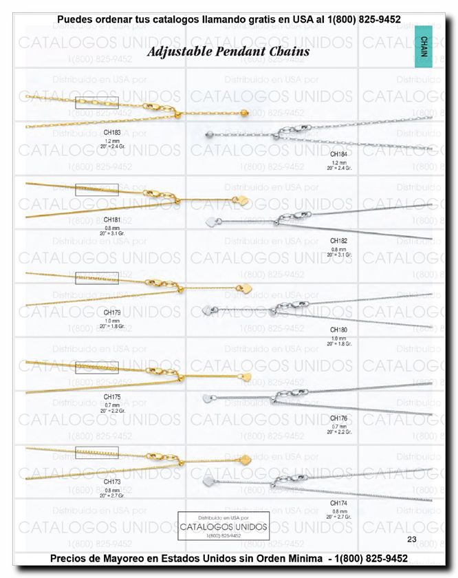 Llamanos al 1(800) 825-9452<br>Catalogos USA<br>(24 of 294)
